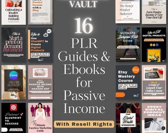 16 PLR Guides & Ebooks Bundle | Passive Income, MRR Resell Rights