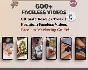 PLR Faceless-Videos mit Master-Resell-Rechten und PLR, MRR Faceless Marketing für Sie zum Verkauf auf Etsy mit dem Faceless Marketing Guide