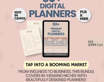 PLR Digital Planner Bundle with Master Resell Rights, 2024 Digital Planner Done For You to Sell On Etsy, PLR Digital Products PLR Templates