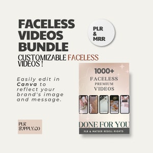 PLR Faceless Videos with Master Resell Rights, MRR PLR Digital Products Done For you to Sell On Etsy with Faceless Marketing Guide & Reels zdjęcie 7