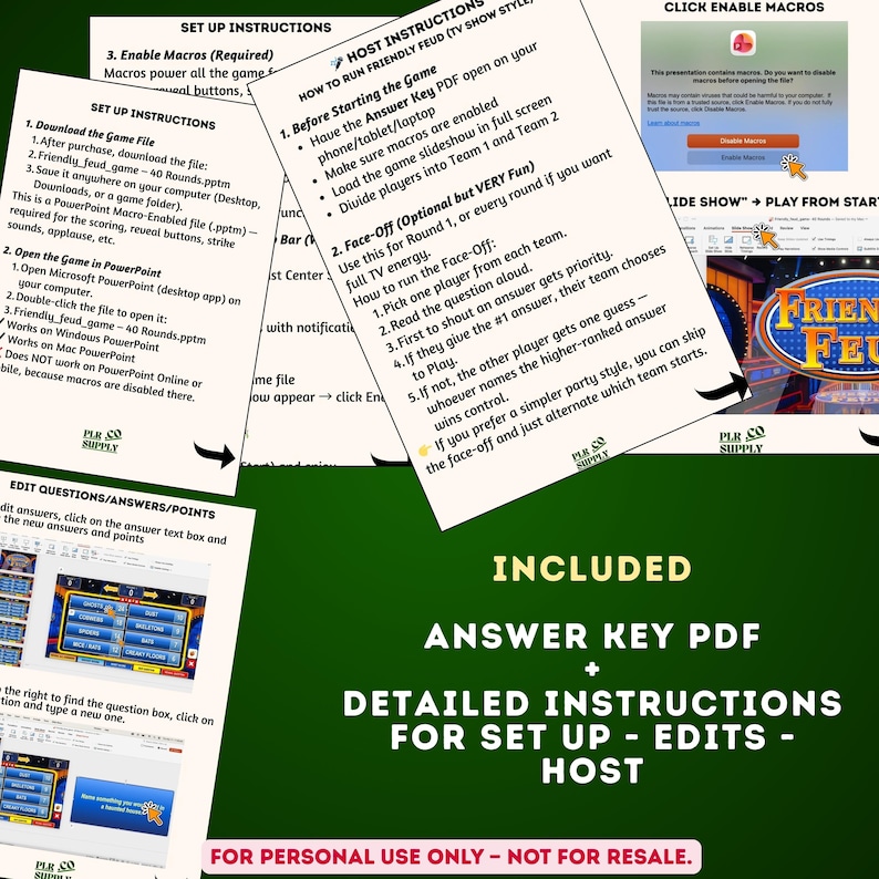 Friendly Feud Family Game Night, Editable Powerpoint Game Show with Auto Score, Party Games for Adults & Families image 5
