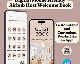 Airbnb Welcome Book Template: Mobile-Friendly Host Guide (Canva Editable)