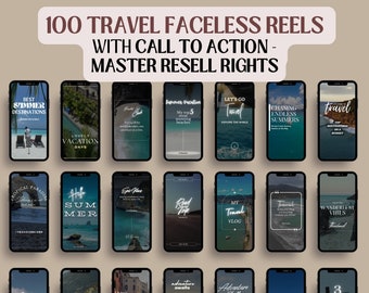 PLR Faceless Instagram Reels Master Resell Rights MRR Faceless Marketing Travel Influencer Branding Kit Instagram Template Sell On Etsy