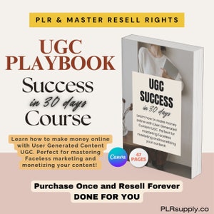 MRR UGC Guide Done For You PLR Course Canva Template Master Resell Rights Plr Digital Products for Etsy Sellers Ugc Template Guide