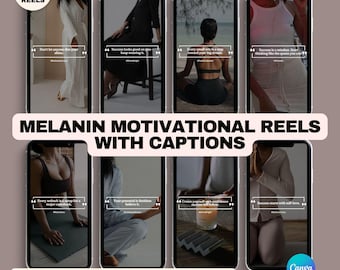 Black Women Motivational Instagram Reels: Faceless Melanin Inspirational Videos Canva Templates (MRR & PLR)
