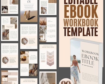 Canva Ebook Template: PLR Coaching Workbook 90-Page Canva Editable (Digital & Printable)