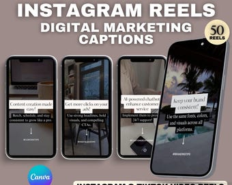 50 Digital Marketing Reels: Instagram & TikTok Faceless Videos (PLR MRR)