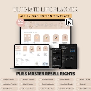 Pode incluir: Um ecr&atilde; de computador a mostrar um modelo Notion chamado "Ultimate Life Planner" com mais de 50 p&aacute;ginas. O modelo inclui sec&ccedil;&otilde;es para a vida, autocuidado, casa e planeamento para o futuro. O modelo foi concebido para ajudar os utilizadores a organizar as suas vidas e atingir os seus objetivos. A imagem tamb&eacute;m inclui uma lista de funcionalidades, como um planeador de or&ccedil;amento, um planeador de fitness, um planeador mestre, um rastreador de objetivos, um rastreador de h&aacute;bitos, um rastreador de medicamentos, um planeador de refei&ccedil;&otilde;es, um canto de autocuidado, um rastreador dom&eacute;stico, um di&aacute;rio, um despejo de c&eacute;rebro, um banco de receitas, um rastreador de rotinas, um painel de tarefas pendentes e um planeador de viagens.