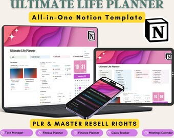 Notion Life Planner Template: Ultimate All-In-One Dashboard (MRR)