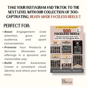 MRR Faceless Instagram Reels Coaching-Vorlagen Master Resell Rights & PLR Faceless Videos Instagram-Vorlagen Faceless Videos Verkaufen auf Etsy Bild 8