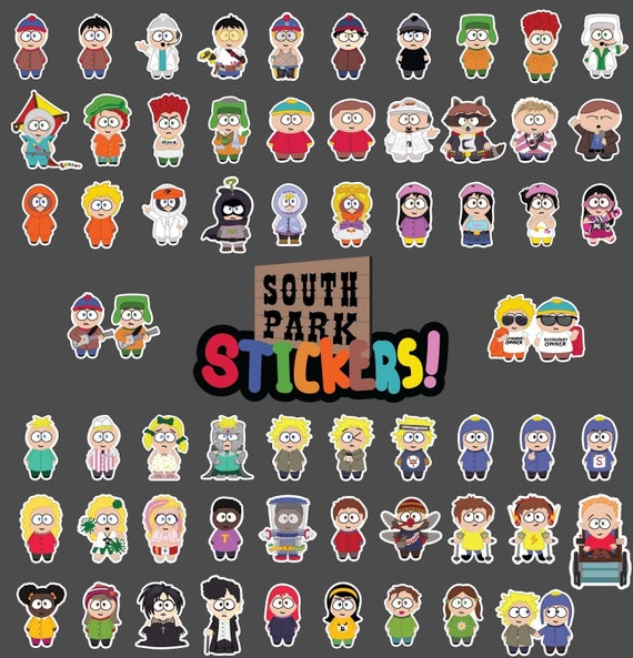 South Park Stickers stan, Kyle, Cartman, Kenny, Wendy, Butters