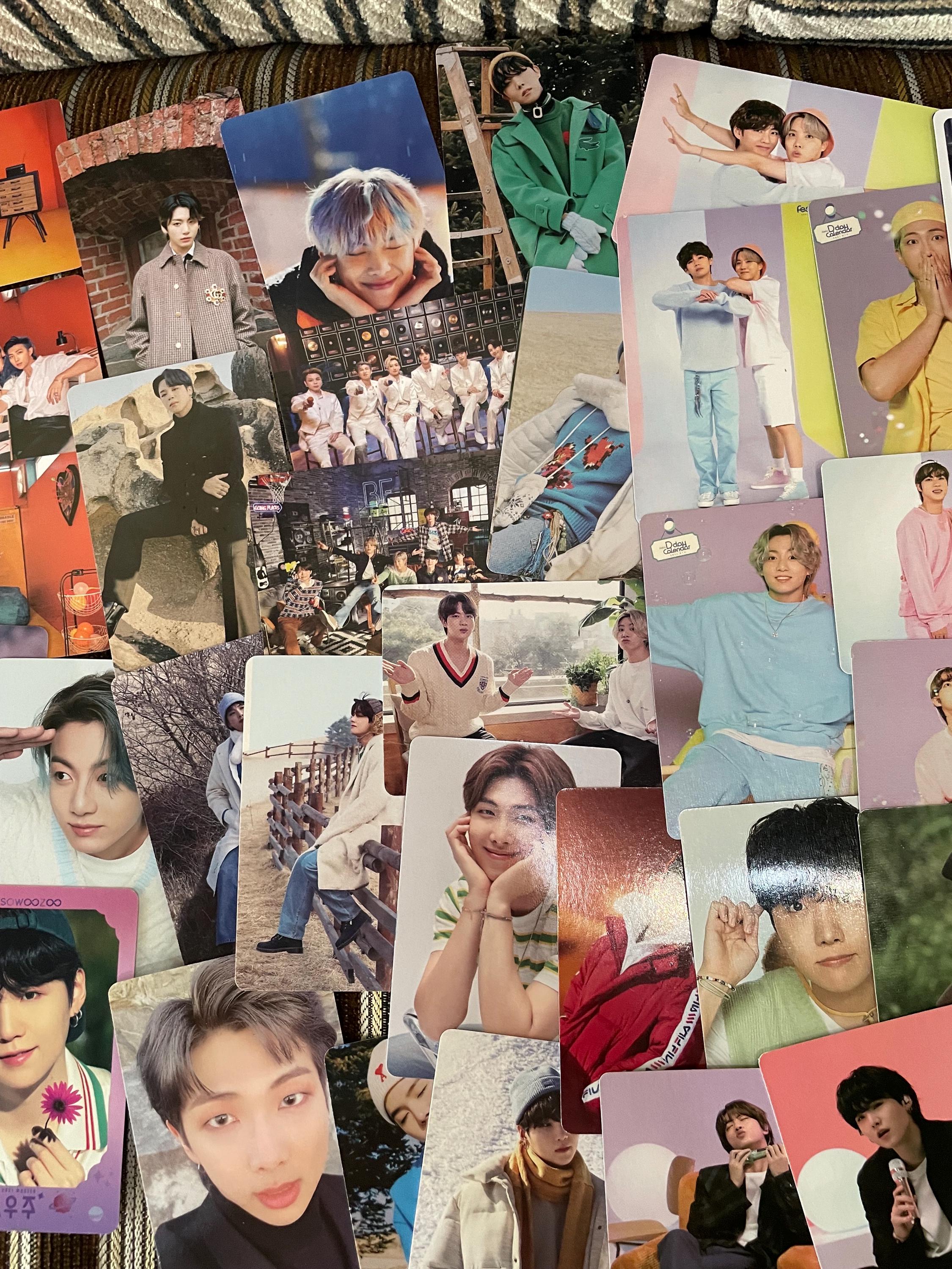 rare bts photo cards V TAEHYUNG no more dream card We Bought BTS TRADING CARDS!