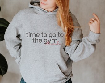 Gym Hoodie, Fitness, Pullover Damen, Hoodie,  Partner Hoodie, Hoodie Herren, Essentials  Hoodie, Gym Liebhaber Geschenk, Sport Grey