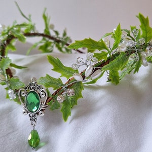 Elf Tiara Green, Headpiece Fairy, Woodland elf tiara, elven headpiece, Enchanted  Faerie Woodland Tiara