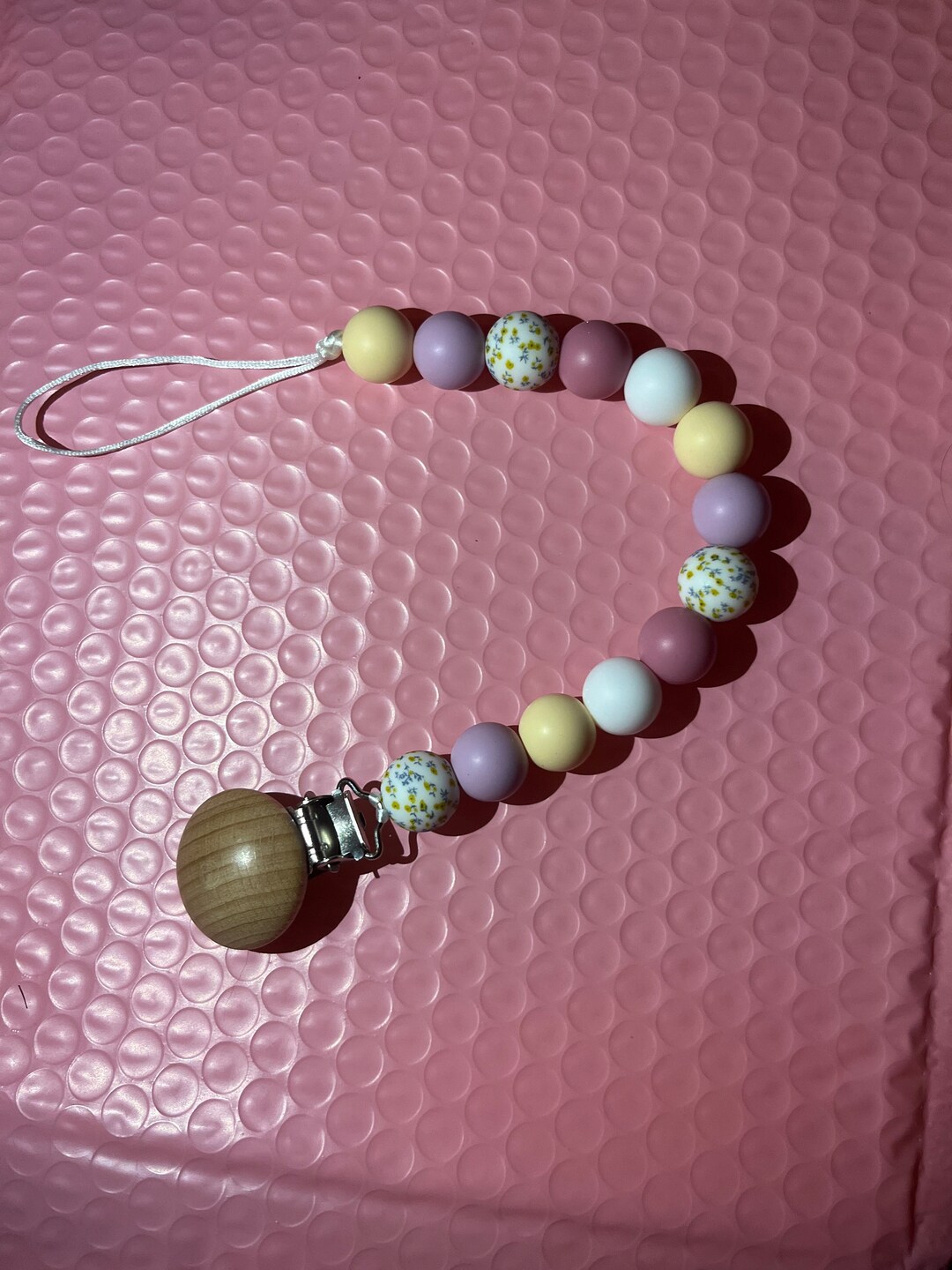 Silicone Beaded Pacifier Clip Etsy
