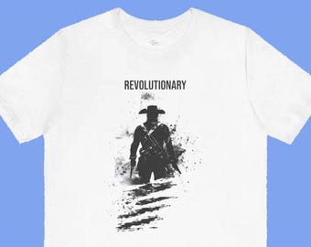 Camiseta Patriótica Revolucionaria - Diseño de Tatuaje de la Guerra de la Independencia / Texto Personalizado / Sin Tatuajes