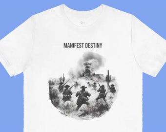 Camiseta patriótica Destino Manifiesto - Diseño de tatuaje de la Guerra de la Independencia / Texto personalizado / Sin tatuajes