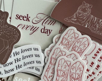 Sticker Set | Bible Verse Stickers | Faith stickers | Christian stickers | Water bottle sticker