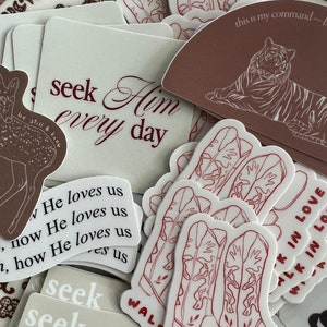 Sticker Set | Bible Verse Stickers | Faith stickers | Christian stickers | Water bottle sticker