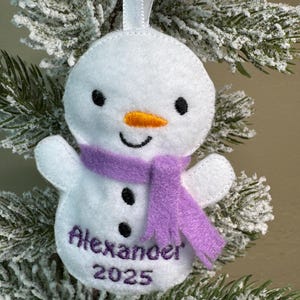 Personalized Felt Snowman Ornament