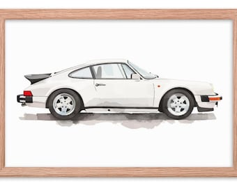 Sportwagen aquarelprint - grillig kinderdagverblijfdecor - minimalistische peuterkunst - digitale download - Europese stijl - 0005