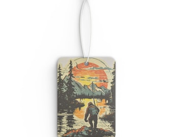 Ambientador Sasquatch Pescando en el Río / Para Cuando Tu Camioneta Huele A Trasero / Regalo para Camionetas Apestosas de Maridos o Novios
