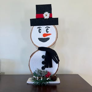 Wooden Rustic Snowman 13”
