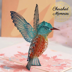 Colibri 3D contextuel • Cartes pour toutes les occasions • Belle carte 3D de joyeux anniversaire