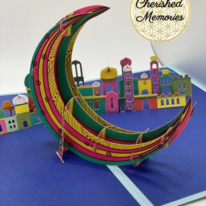 Islam Eid Mubarak • carte pop-up 3D • cartes de voeux spéciales • musulman • bénédiction