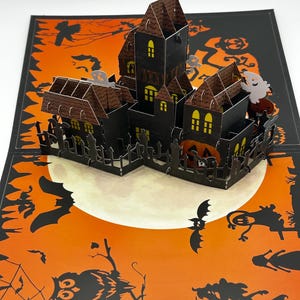 Halloween Spukhaus Popup Karte • Halloween 3D Pop Up Karten • Halloween Geschenke • Spukhaus