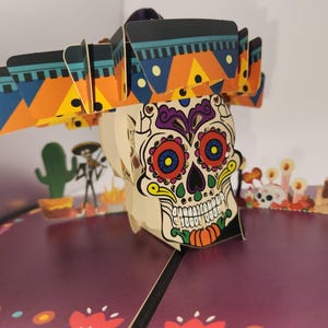 Carte pop-up 3D Día de Muertos • Carte pop-up 3D Le Jour des Morts • Carte de voeux 3D mexicaine