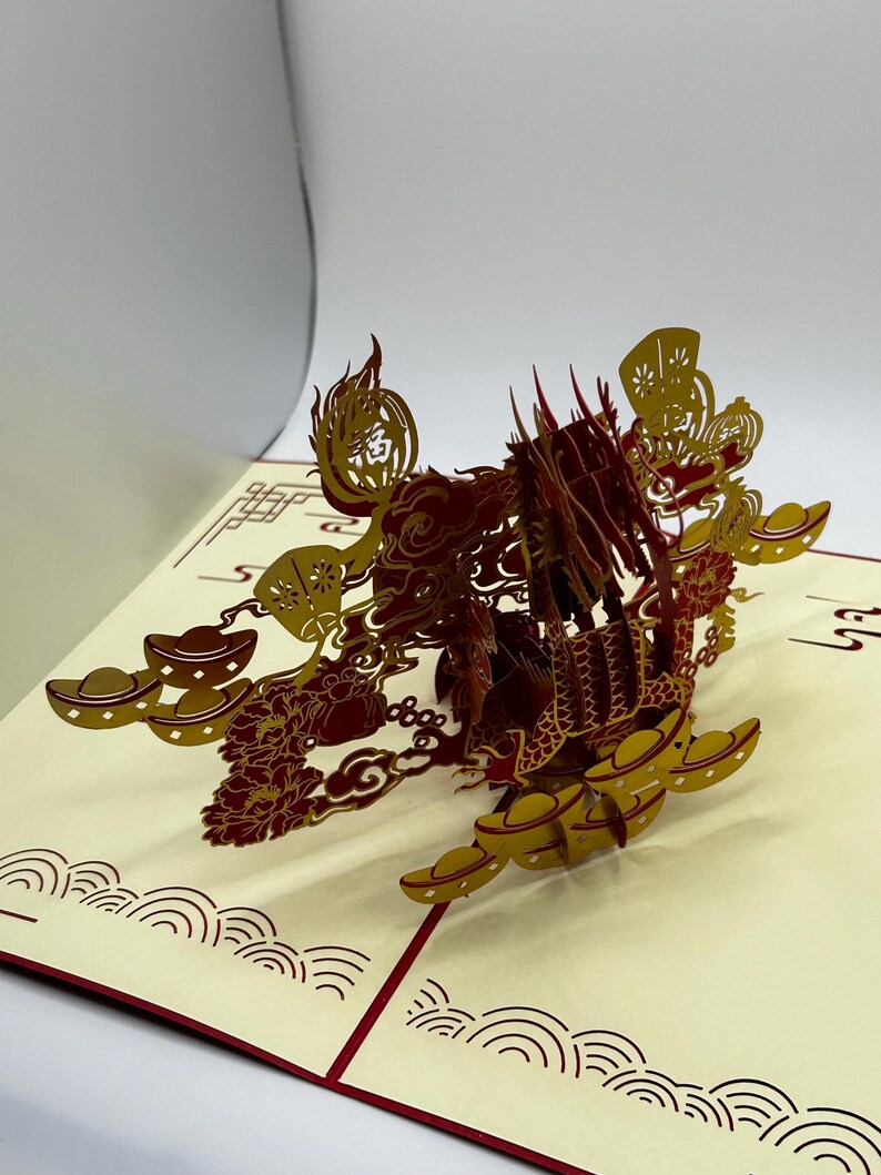 3D Dragon Pop up Card • Happy Chinese New Year - Etsy