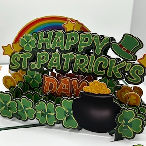 Carte pop-up 3D Chance des Irlande • Carte pop-up 3D Saint-Patrick • Cartes 3D pop-up Saint-Patrick • Bénédiction irlandaise • Irlande