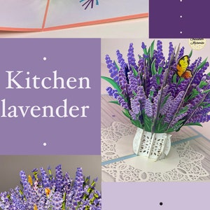3 pack cards • Lavender 3D pop up collection • different lavender cards • Any occasion cards thank you cards happy birthday card popup gift