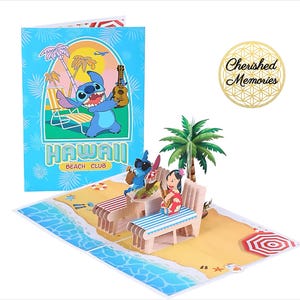 Carte pop-up 3D Stitch joyeux anniversaire • Carte pop-up 3D lilo stitch • Cartes 3D joyeux anniversaire • Thème d'anniversaire Stitch