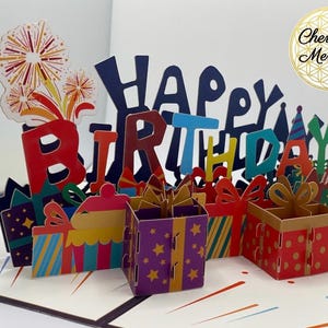 Carte pop-up 3D joyeux anniversaire • cartes d'anniversaire 3D spéciales