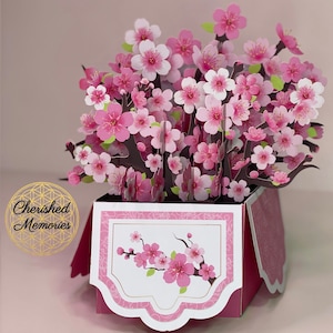 Wunderschöne 3D Pop Up Geburtstagskarte Kirschblüte zu jedem Anlass rosa Blumenstrauß Karten alles Gute zum Geburtstag Muttertag Dankeskarte