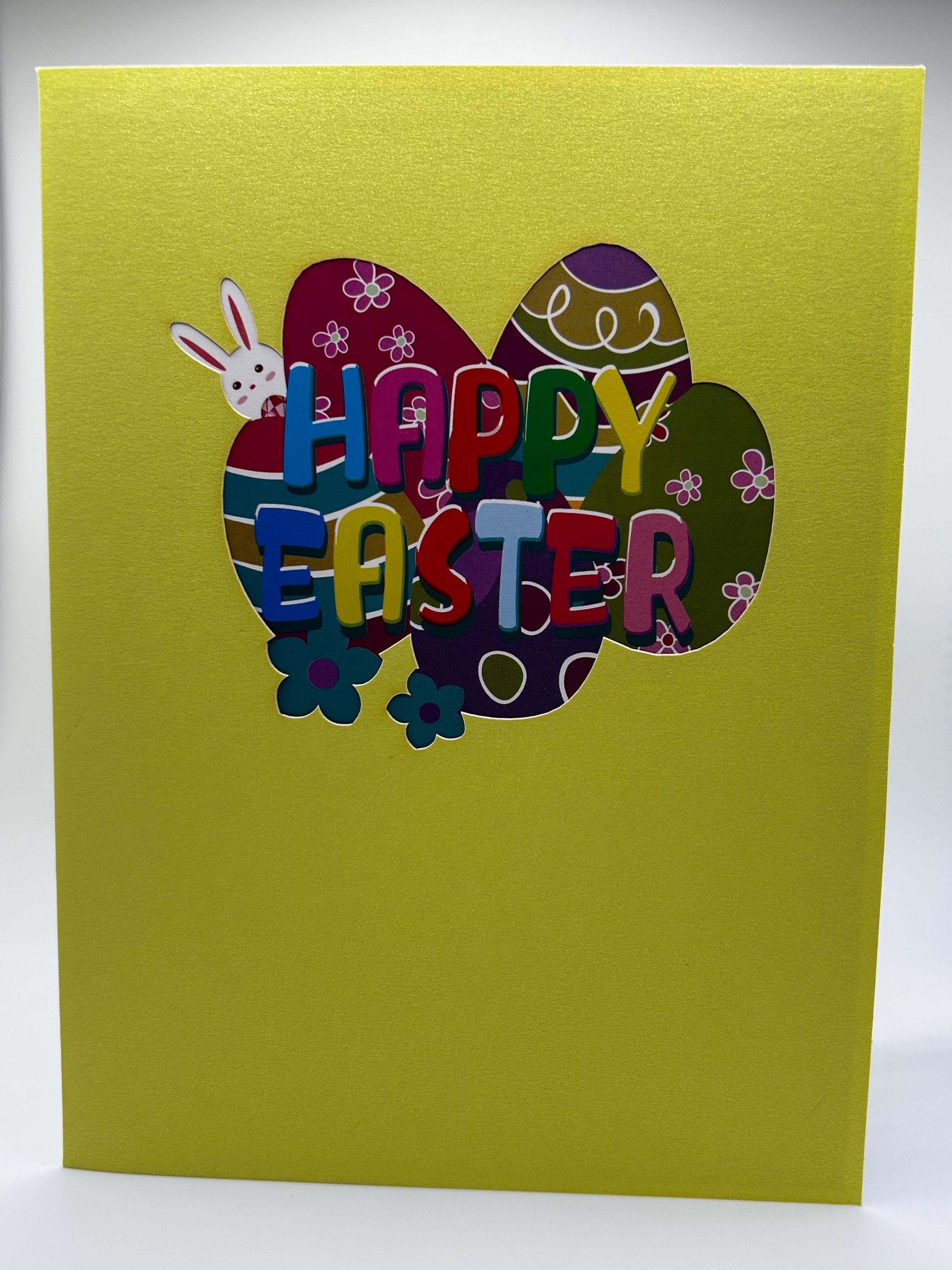 3D Easter Pop up Card • Bunny & Eggs - Etsy
