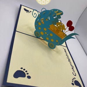 Carte de félicitations pour bébé garçon carte de bébé 3D pop-up Cartes pour toute occasion cadeau pour un jour spécial