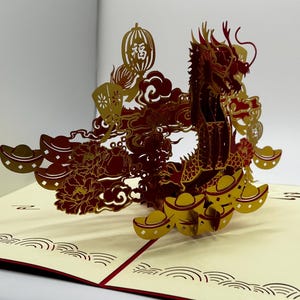 Carte pop-up 3D joyeux nouvel an chinois • nouvel an chinois • carte spéciale nouvel an chinois • carte-cadeau • carte de voeux • carte de paiement
