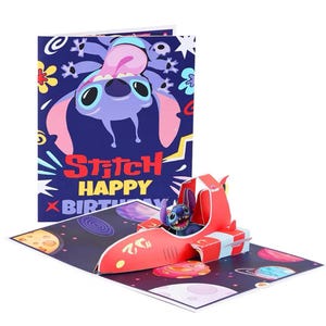 Carte pop-up 3D Stitch joyeux anniversaire • Carte pop-up 3D lilo stitch • Cartes 3D joyeux anniversaire • Thème d'anniversaire Stitch