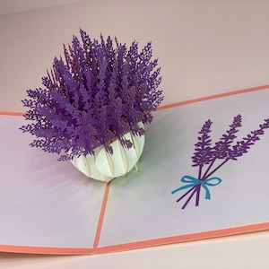 Carte pop-up 3D Lavande brise • carte lavande • joyeux anniversaire • cartes pour toutes les occasions • cartes de remerciement carte joyeux anniversaire