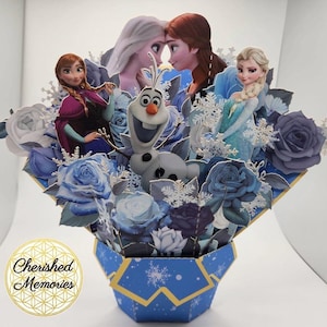 Carte pop-up 3D joyeux anniversaire • Carte pop-up 3D Joyeux Noël • Carte 3D anniversaire La Reine des neiges spéciale hiver
