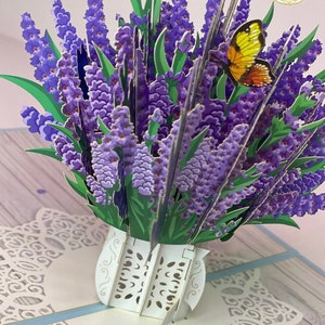 Pop up 3D lavande • lavande de cuisine • cartes pour toutes les occasions cartes de remerciement carte de joyeux anniversaire