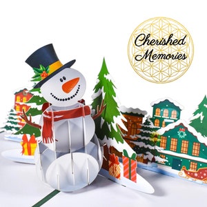 Bonhomme de neige pop up carte 3D Noël carte de Noël cartes spéciales de vacances