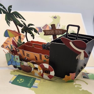 Carte pop-up 3D de voyage • Carte 3D de vacances • Carte pop-up 3D de retraite • Carte 3D de retour à la maison • Cartes spéciales Carte de félicitations