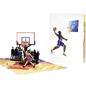 Carte pop-up 3D de basket-ball • Carte pop-up sport • Cartes pop-up 3D joueur de basket-ball