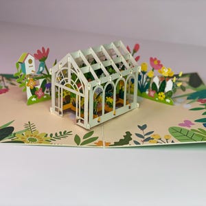 Carte 3D Serre • cartes spéciales • carte de remerciement • carte contextuelle serre • carte pour toutes les occasions • carte 3D plantes