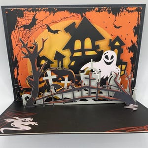 Carte Halloween toile d'araignée • Carte Halloween pop-up • Carte Halloween 3D pop-up