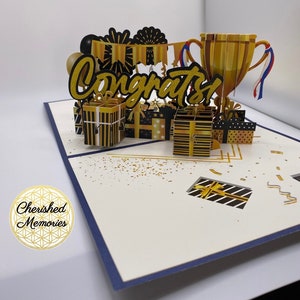 Félicitations carte pop-up 3D cartes spéciales carte de félicitations toute occasion carte de réussite bien faite cadeau